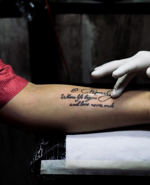 Custom Script Quote Tattoo
