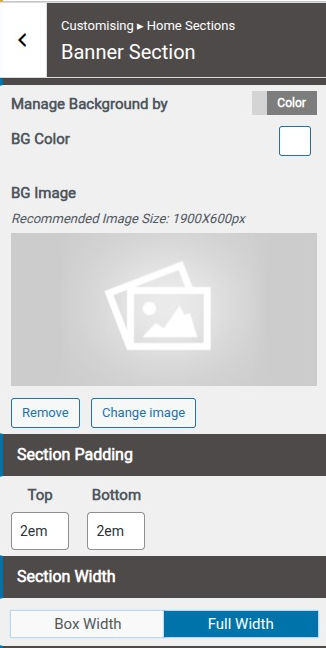 set Featured Page section