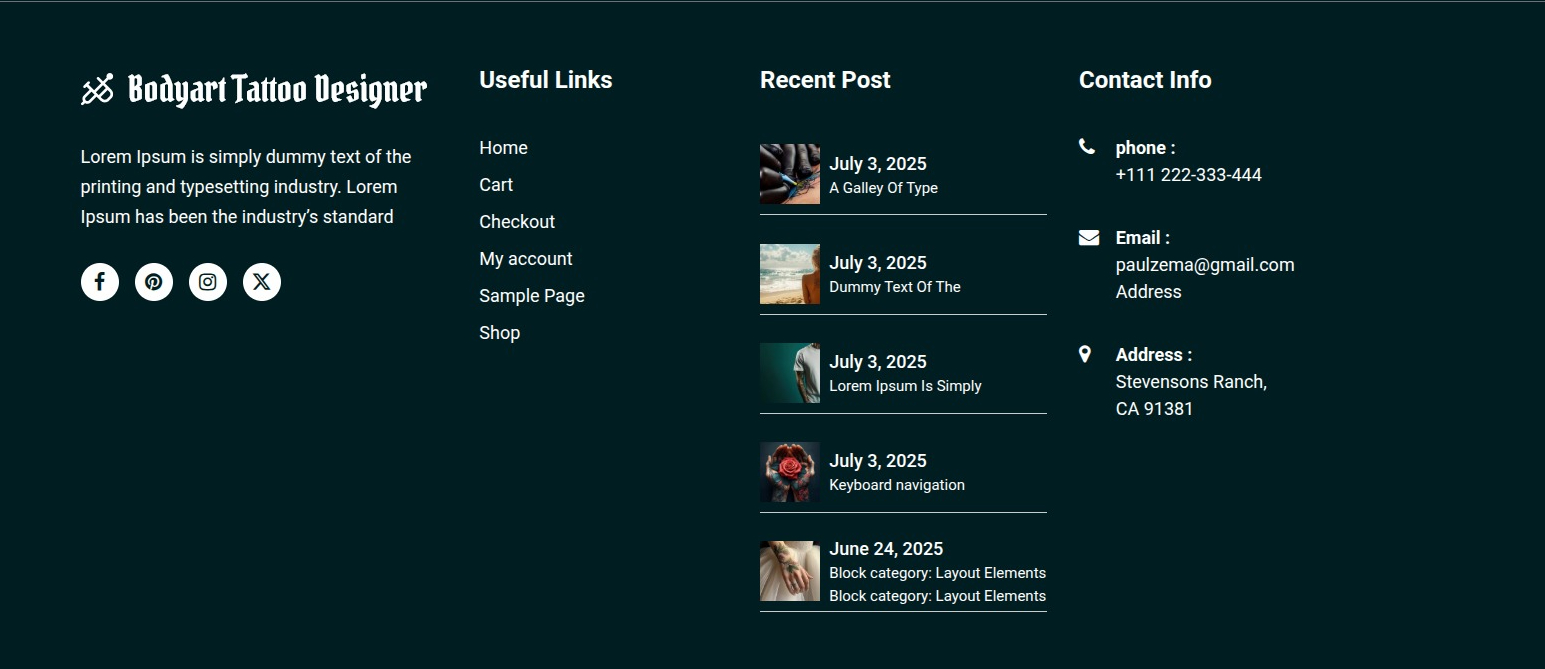 set Blog section