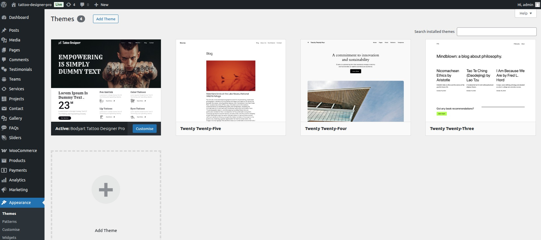 Add New Theme