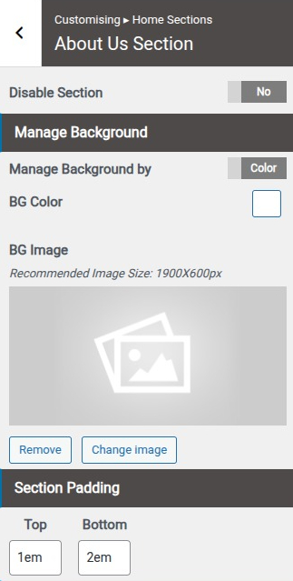 set Featured Page section