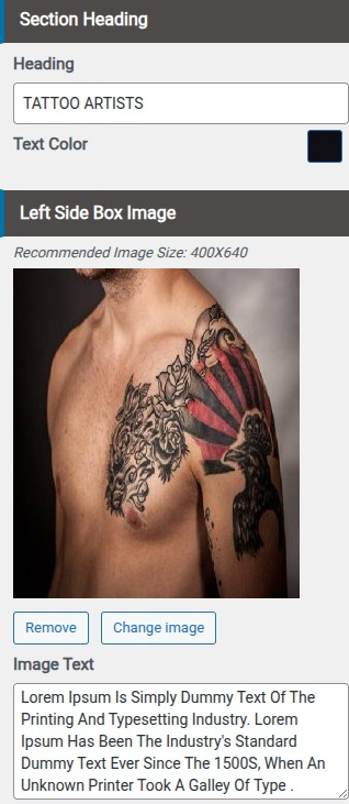 set Featured Page section