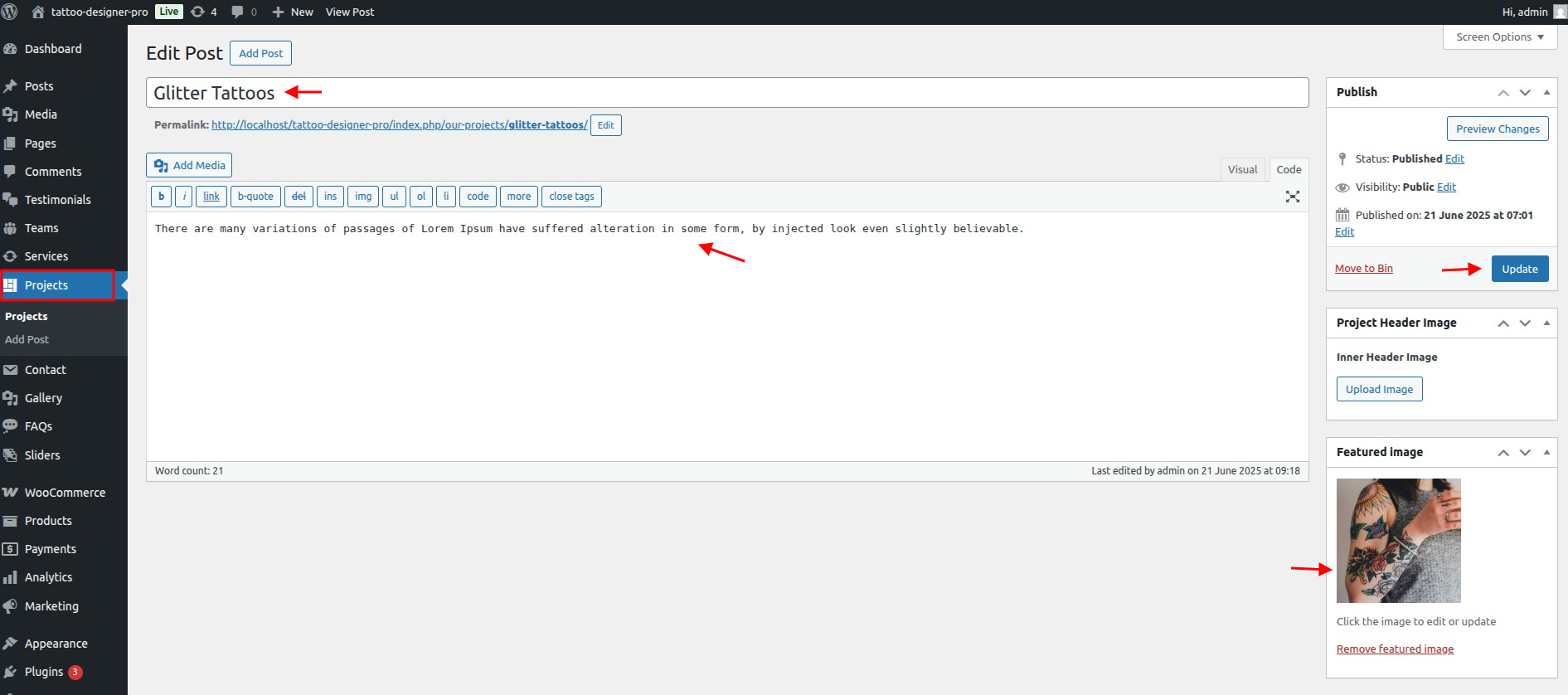set Blog FAQ Testimonial custm Section