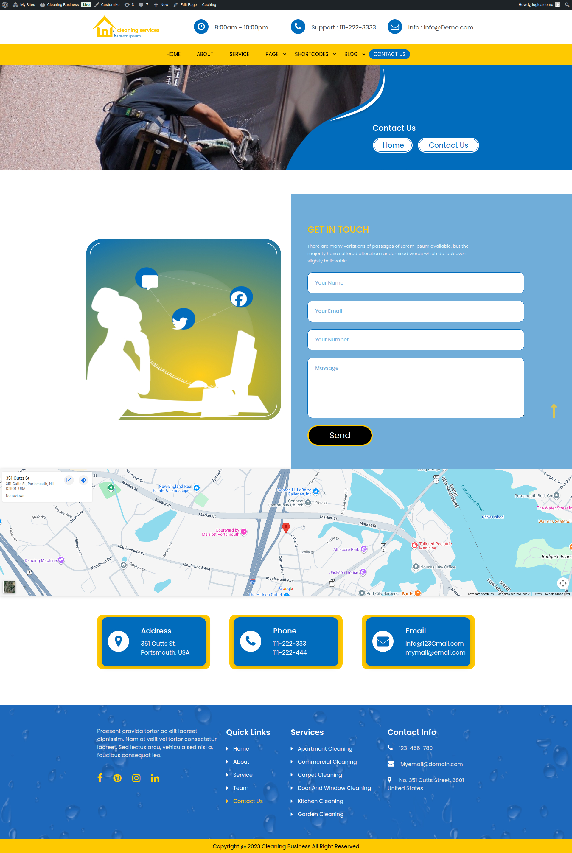 select Contact Page template