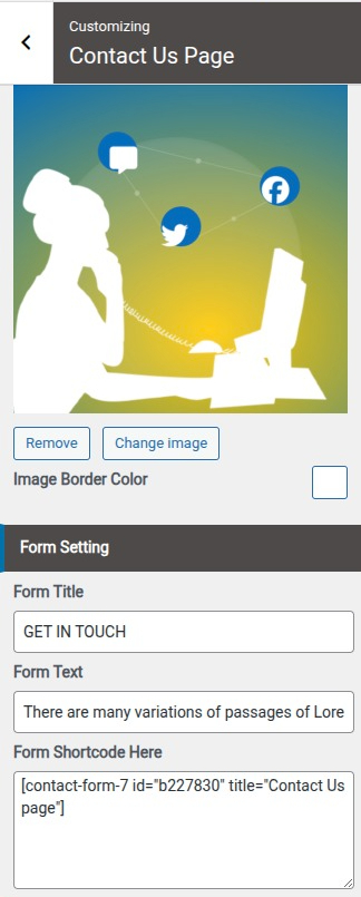 select Contact Page template