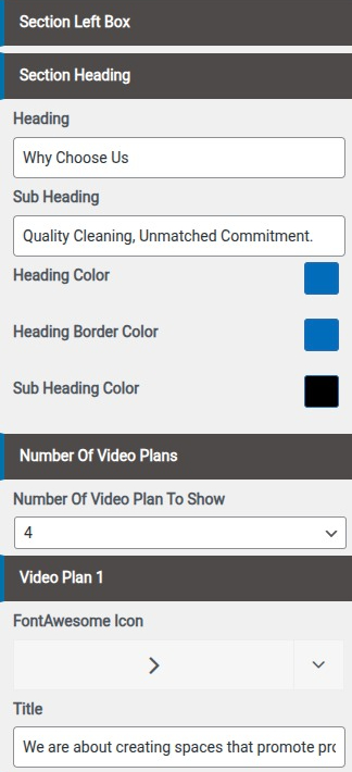 set Featured Page section