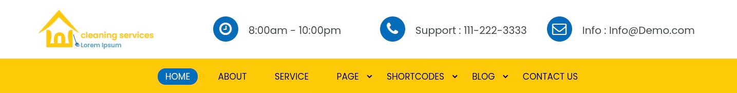 Final display of header