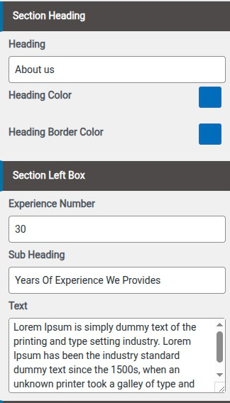 set Featured Page section