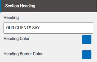 set testimonial section