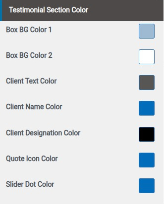 set testimonial section