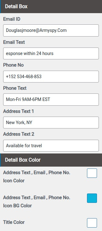 select Contact Page template