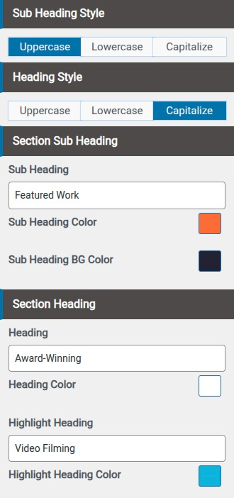 set Featured Page section