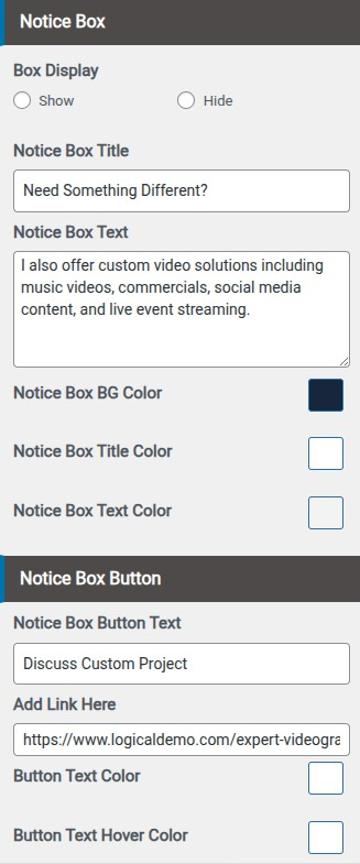 set Featured Page section