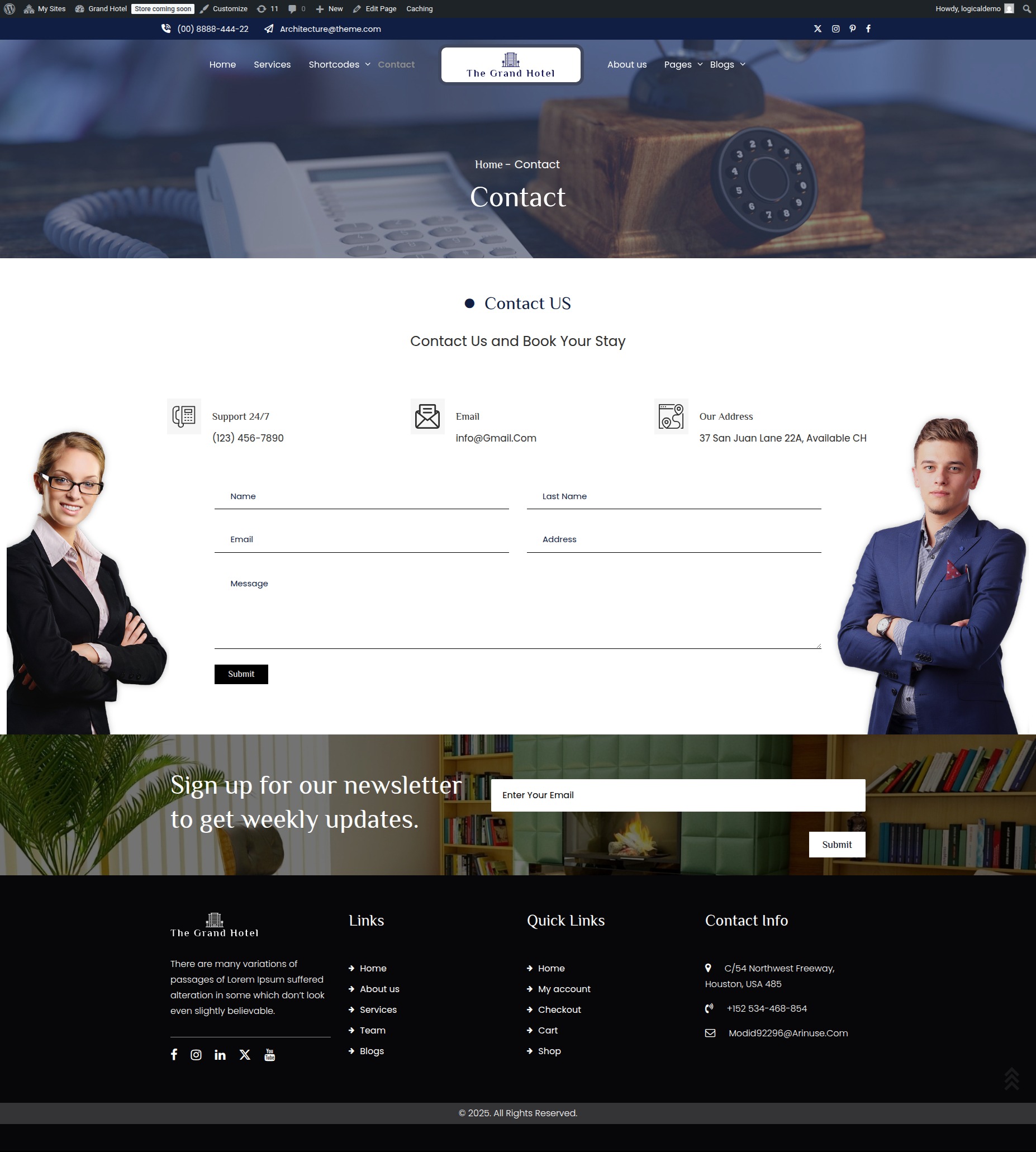 select Contact Page template