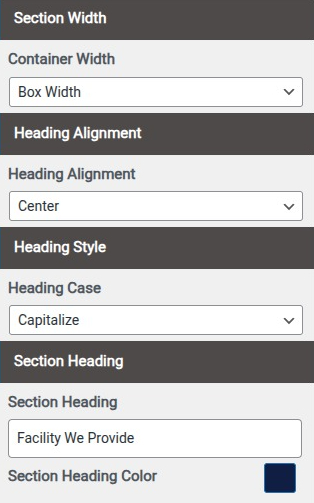 set Featured Page section