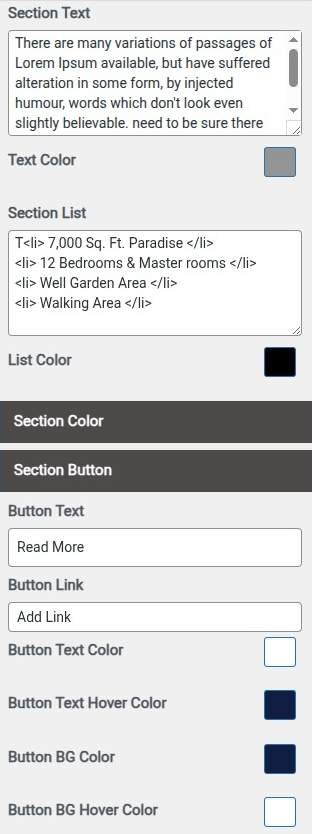 set Featured Page section
