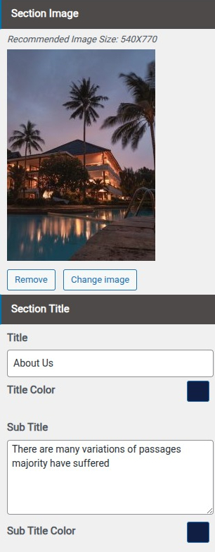 set Featured Page section