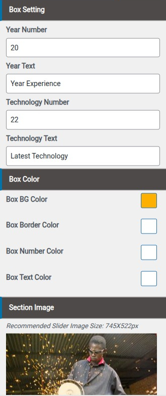 set Featured Page section