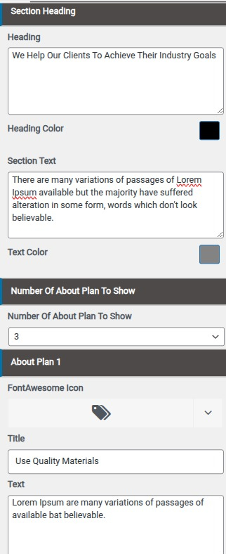 set Featured Page section
