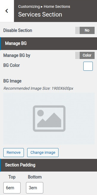 set Featured Page section