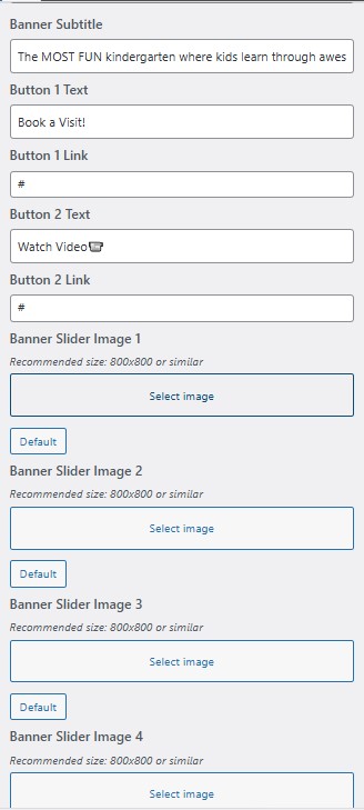 set Featured Page section