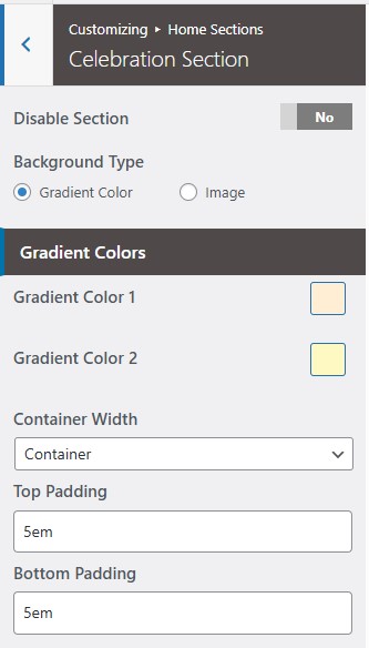 set Featured Page section