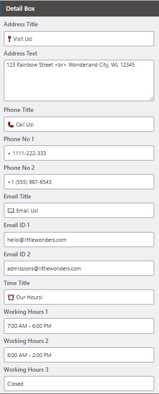 select Contact Page template