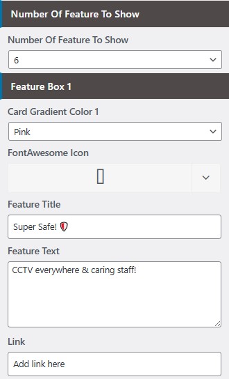 set Featured Page section