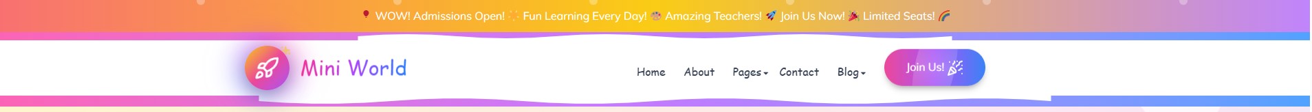 Final display of header