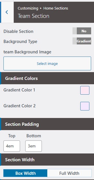 set Featured Page section