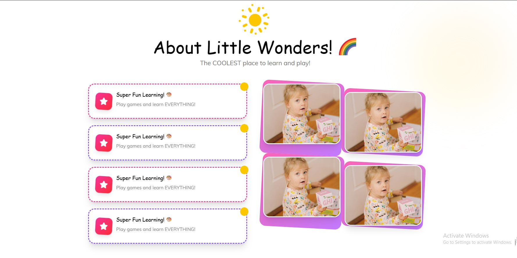 set Featured Page section