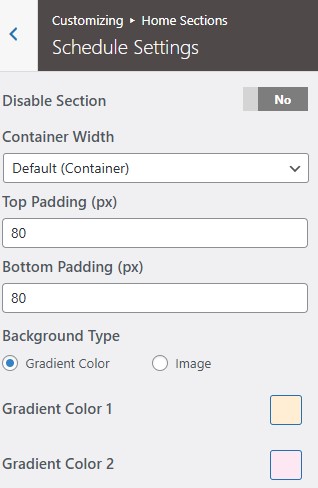 set Featured Page section