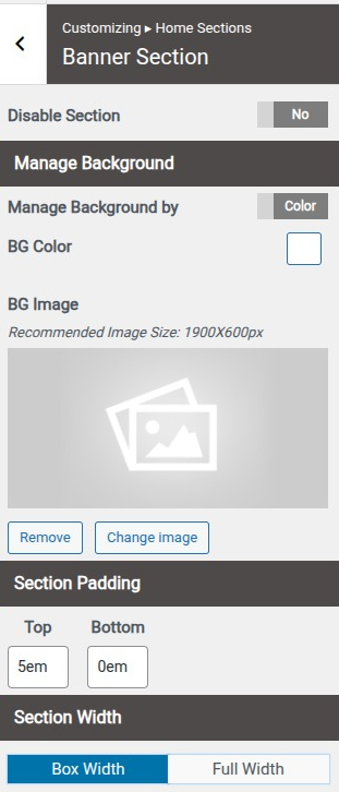 set Featured Page section