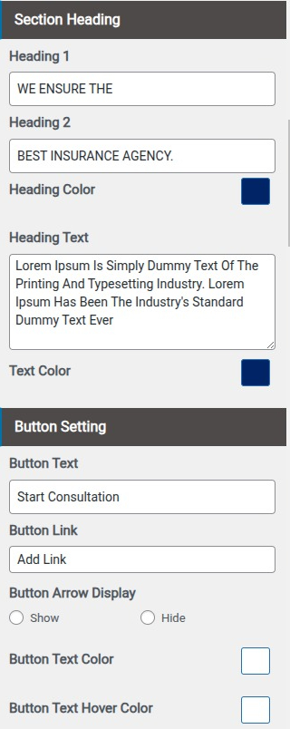 set Featured Page section