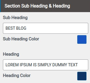 set Blog section