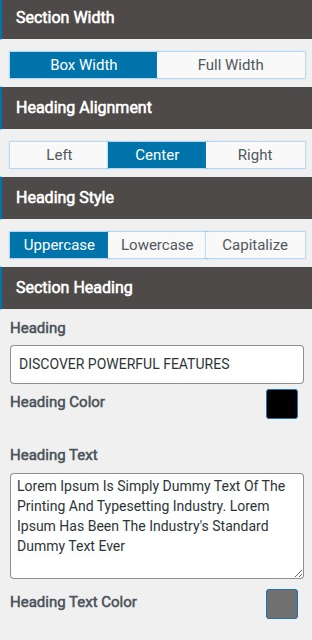 set Featured Page section