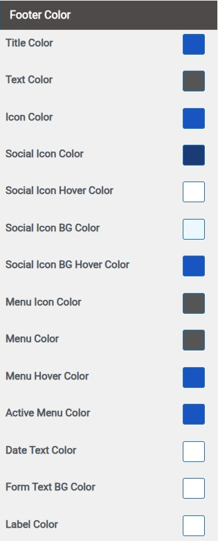 set Footer section