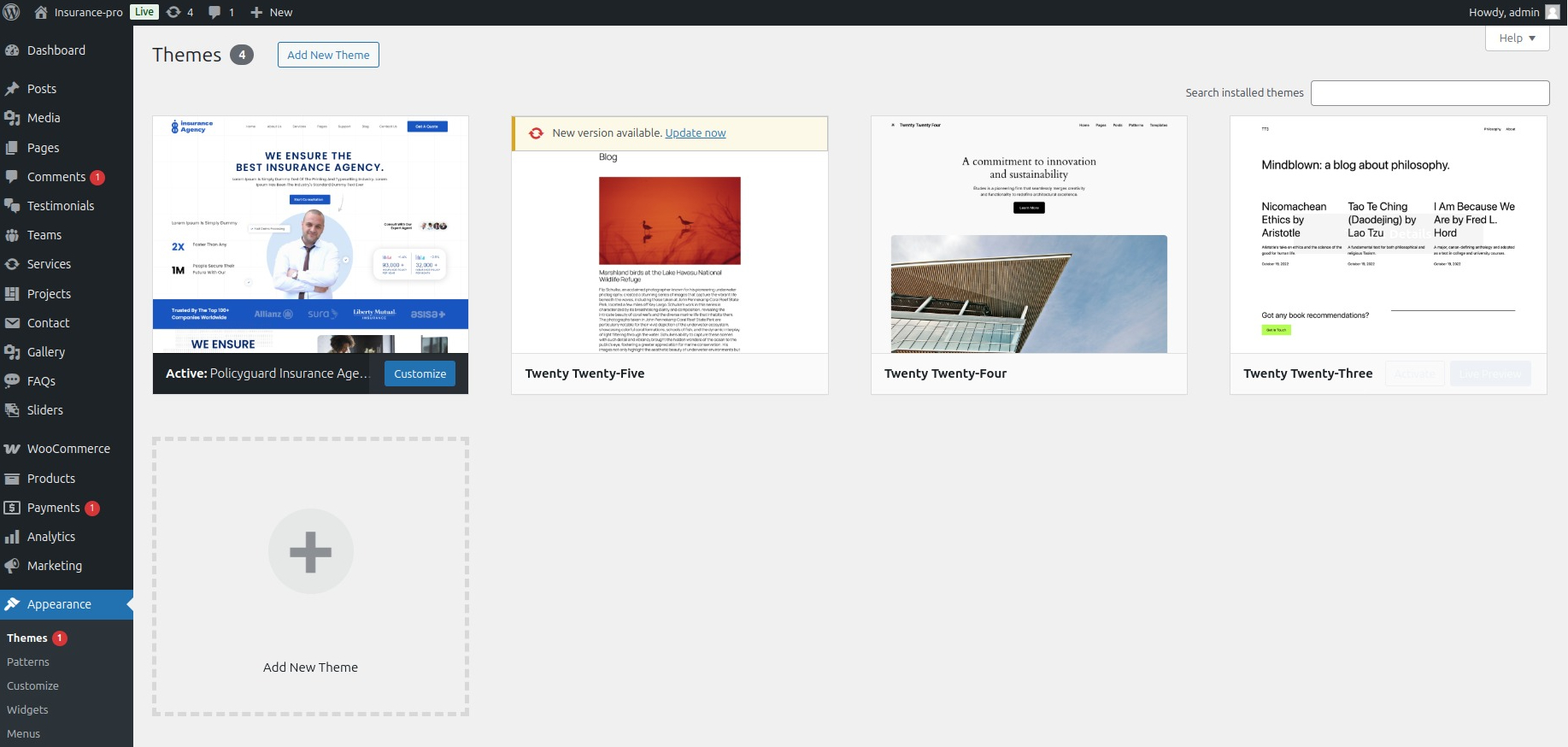 Add New Theme