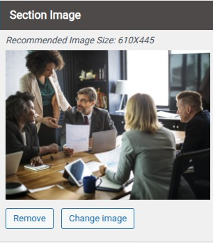 set Featured Page section