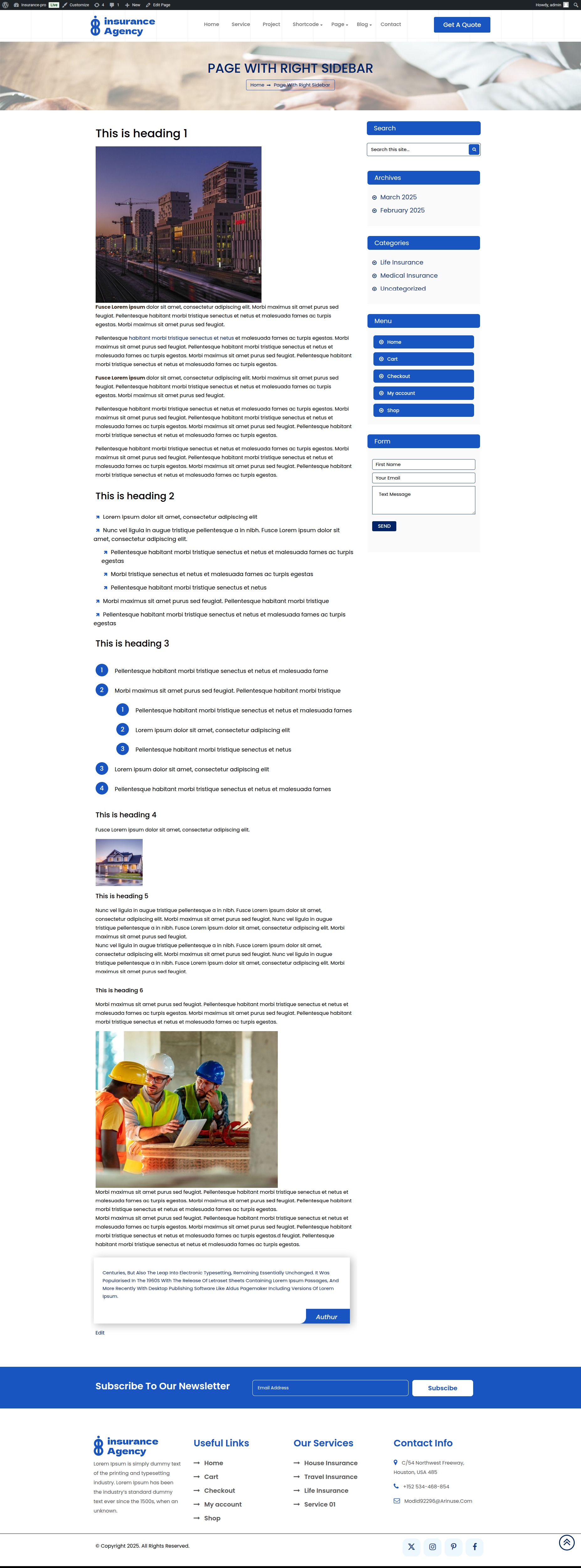 select Page With Right Sidebar template