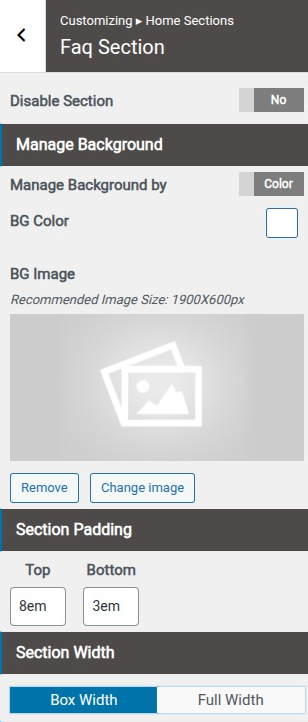 set Project Section