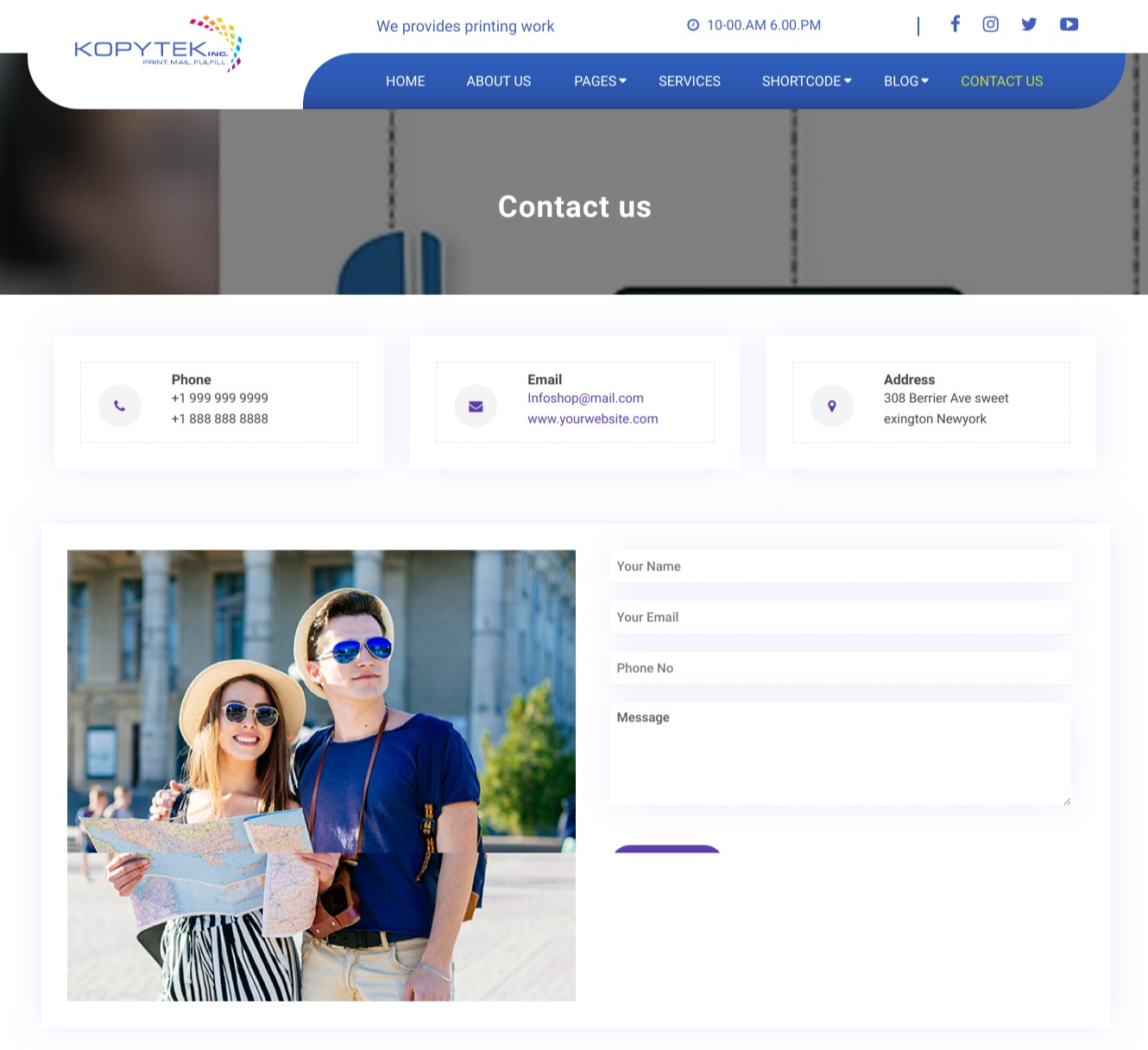 select Contact Page template