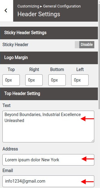 Set Header contact 