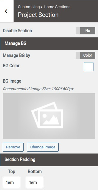 set Featured Page section