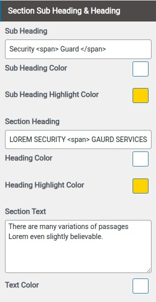 set contact section