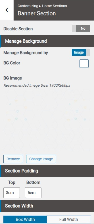 set Featured Page section