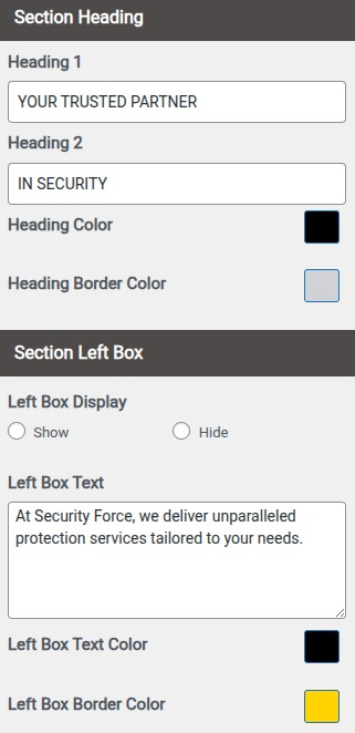 set Featured Page section