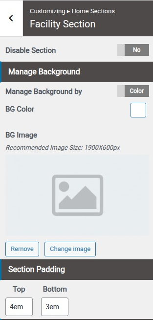 set Featured Page section
