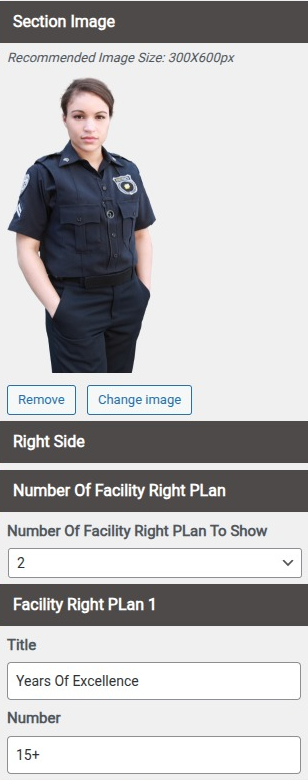 set Featured Page section