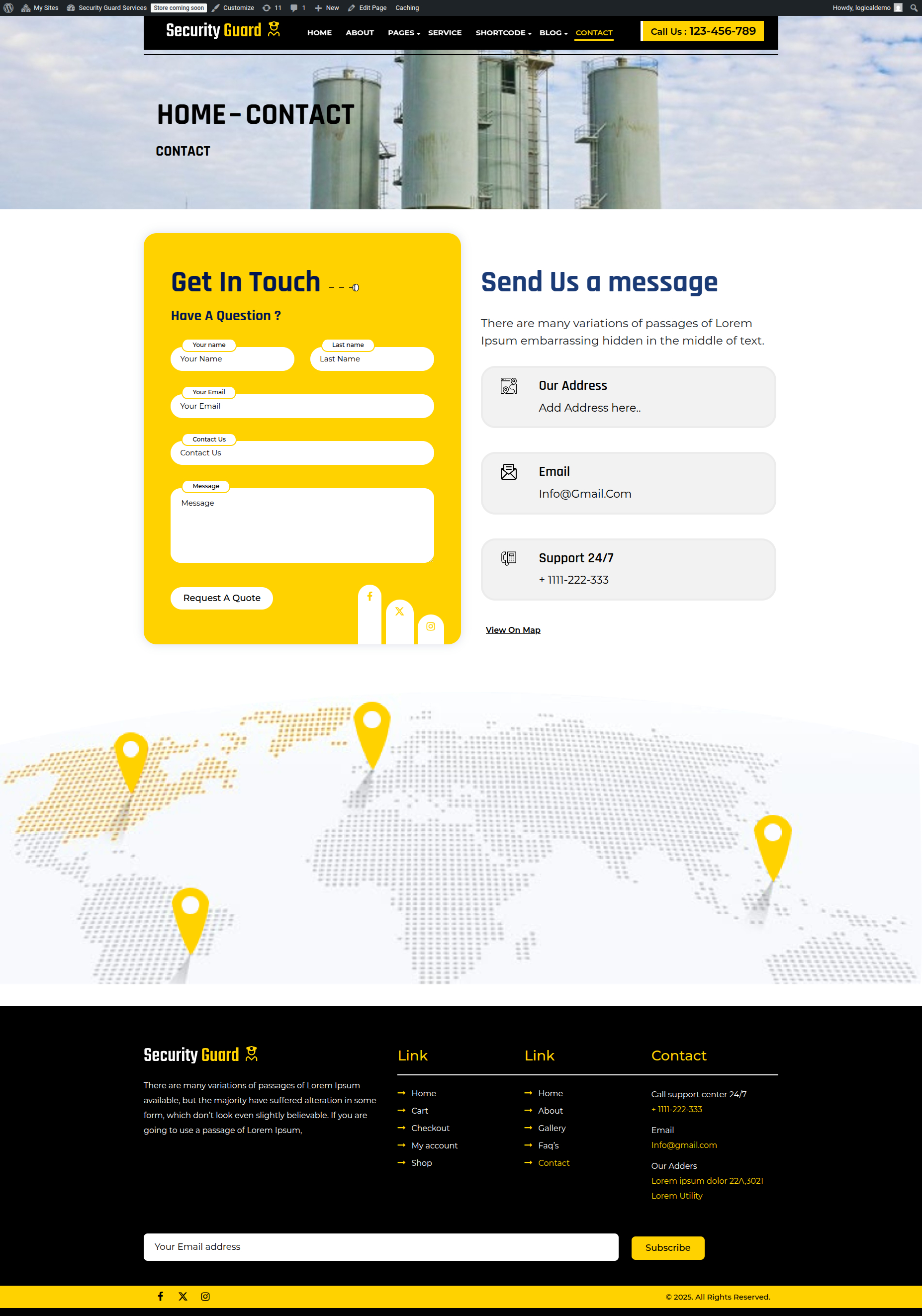 select Contact Page template